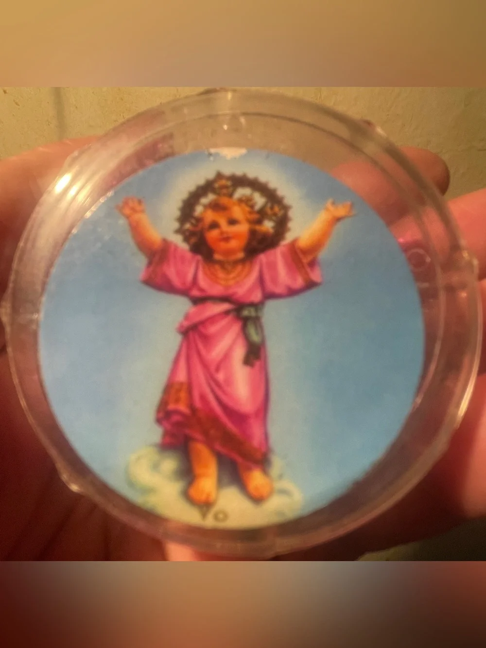 Rosary, beads Pink & Blue Religious Pendant Necklace